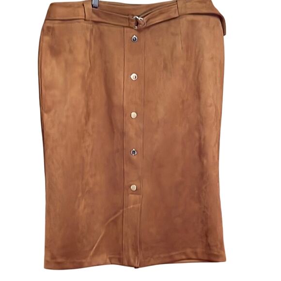 Marc New York Supper Soft Rust Faux Suede Leather Skirt. 18 - Picture 1 of 4